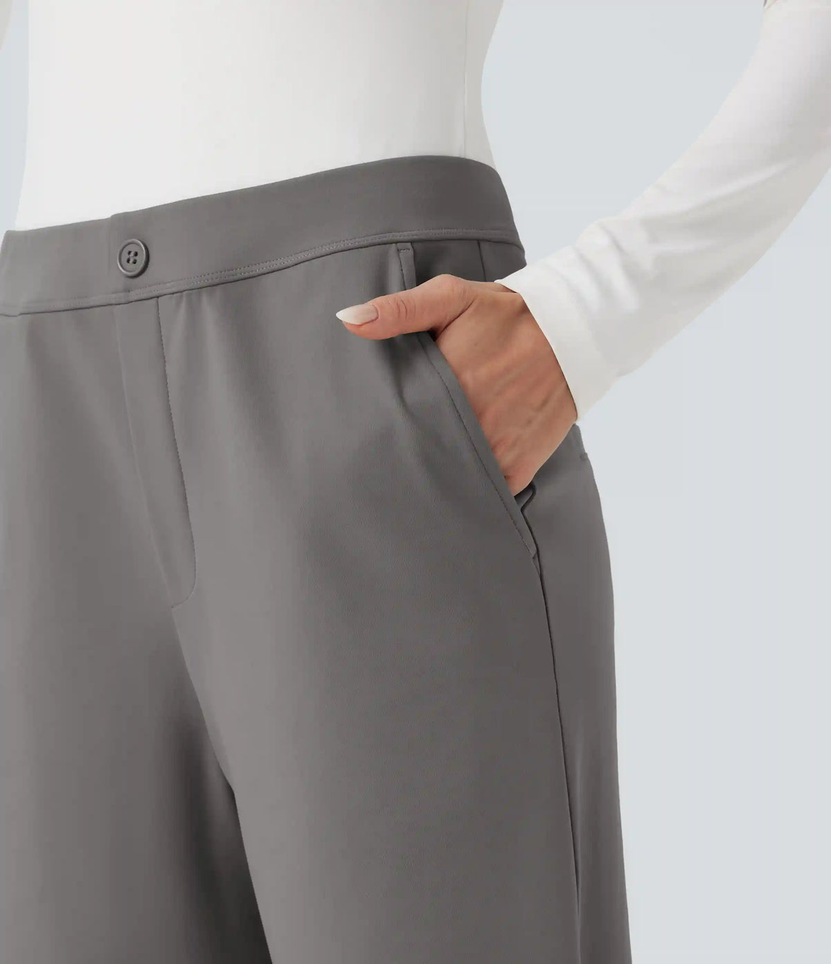 Halara Flex™ DayStretch Mid Rise Adjustable Pant Width Work Tapered Pants with Pockets