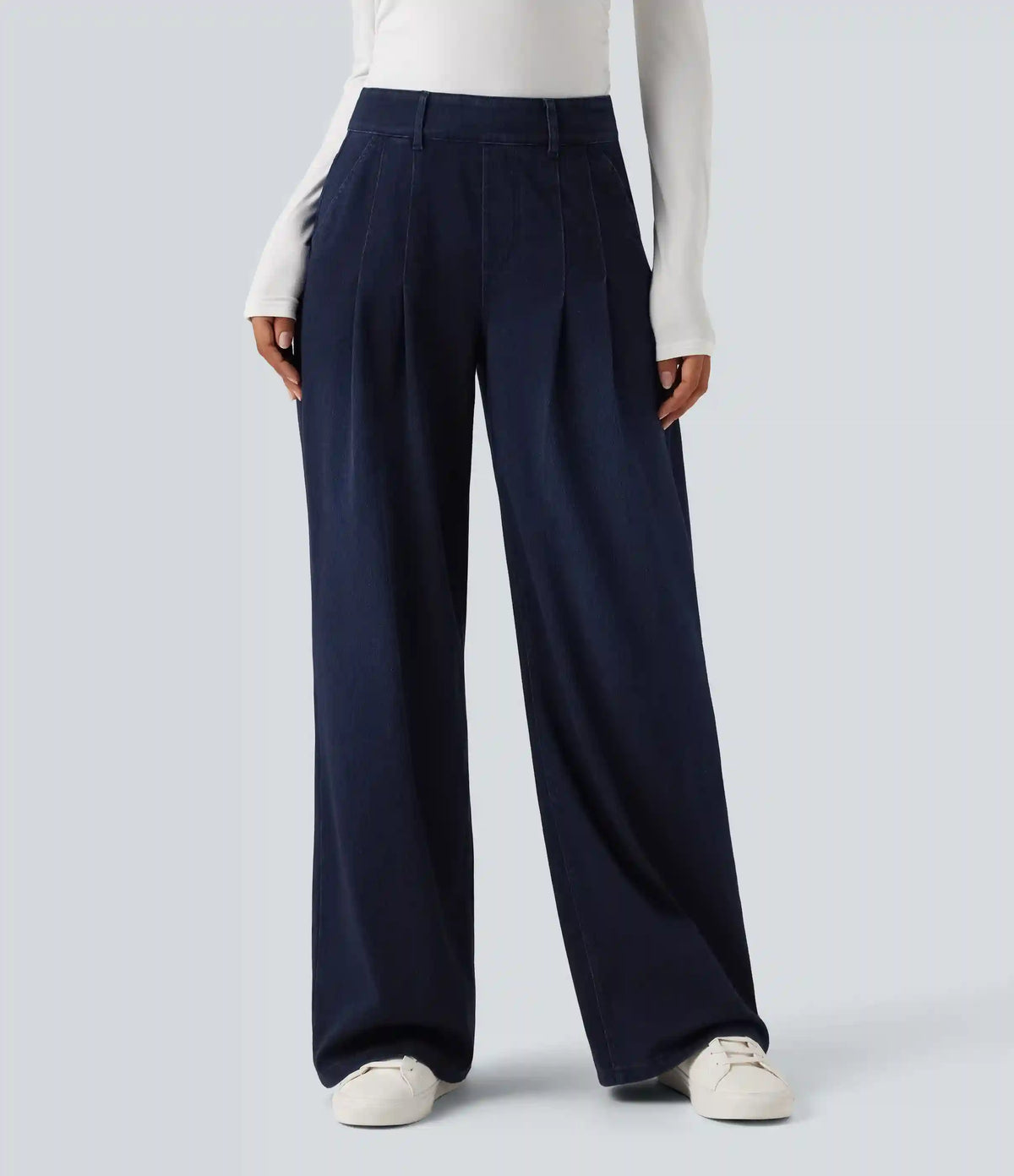 Halara Flex™ Mid Rise Wide Leg Casual Jeans with Pockets