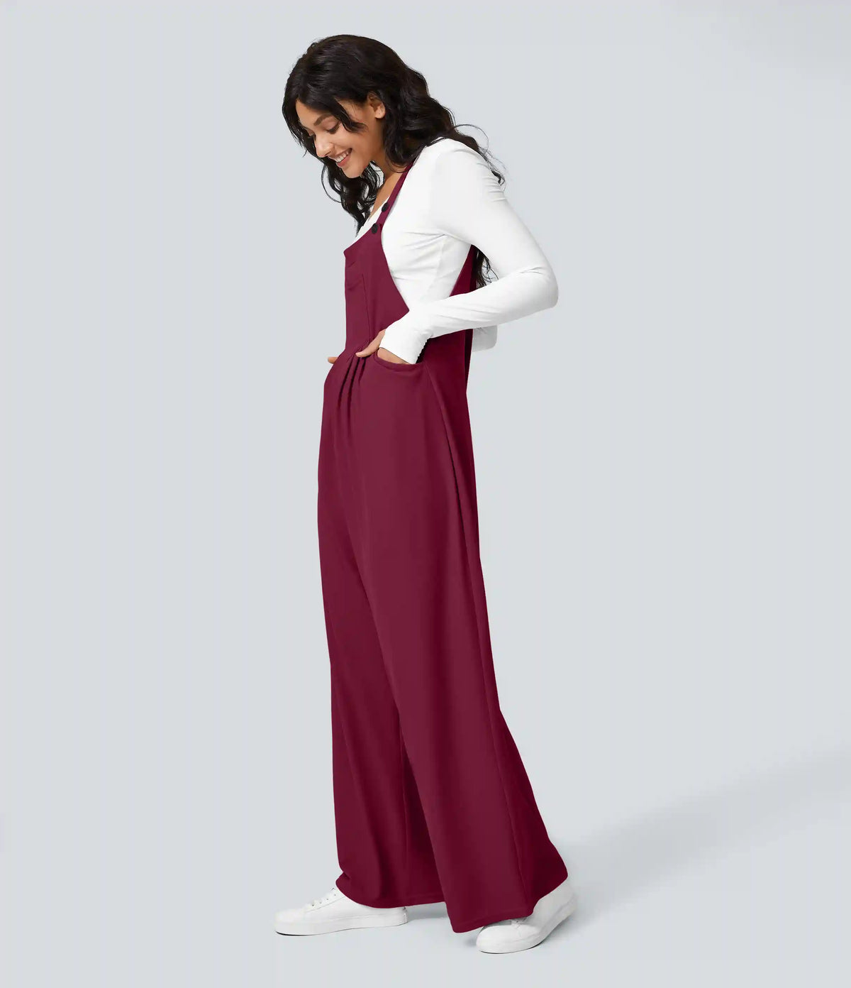 Pockets Waffle Casual Overalls