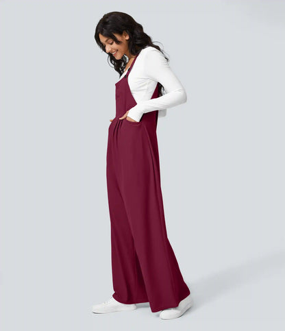 Pockets Waffle Casual Overalls