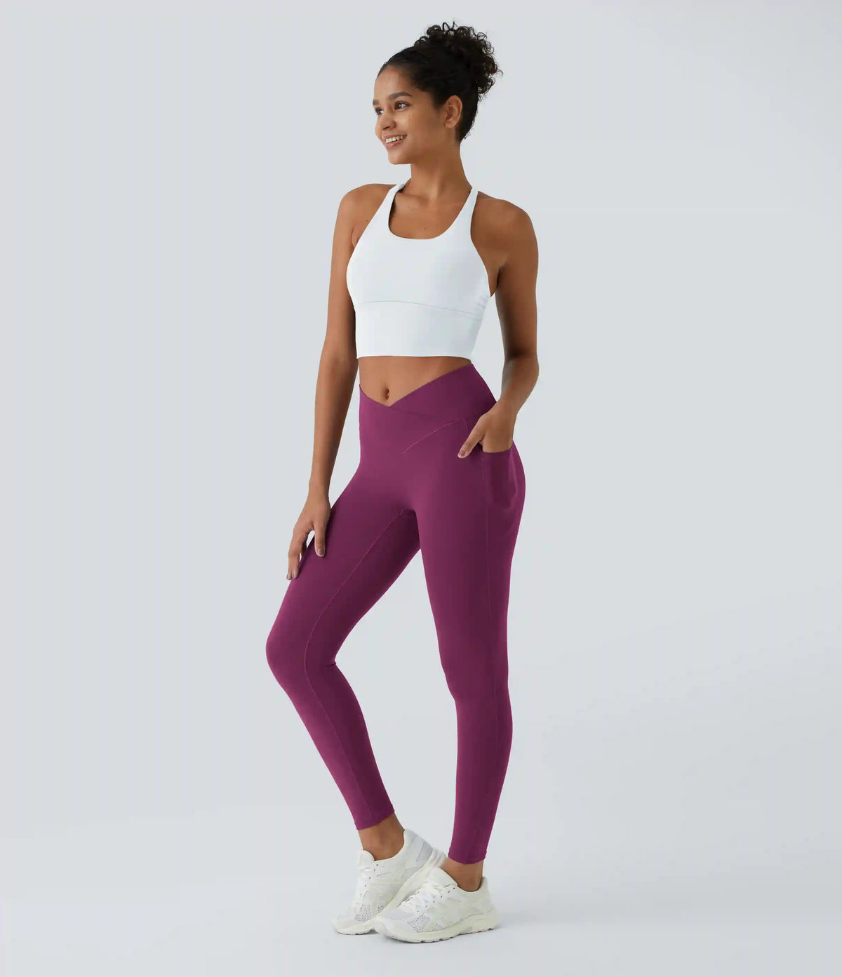 SoftlyZero™ Crossover Pocket Plain Leggings