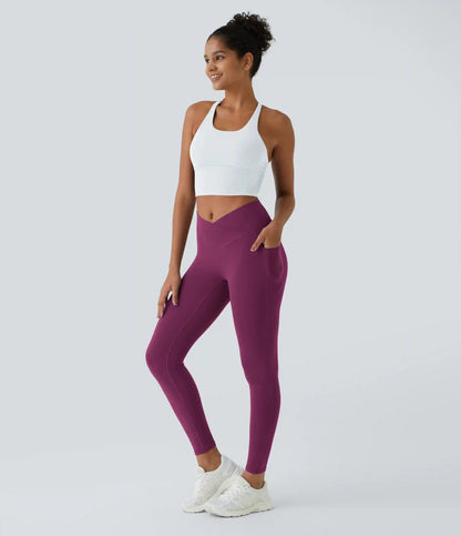 SoftlyZero™ Crossover Pocket Plain Leggings