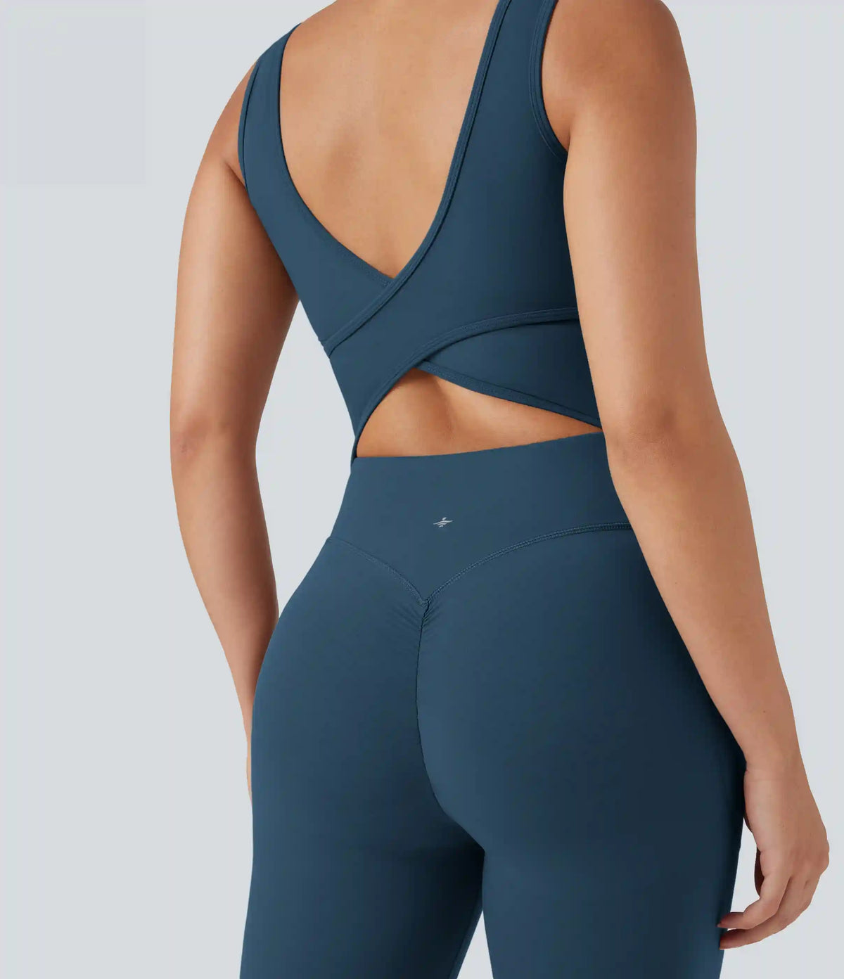 Halara UltraSculpt™ V Neck Tummy Control Butt Lifting Workout Jumpsuit with Pockets
