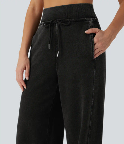 Halara Flex™ High Waisted Drawstring Casual French Terry Baggy Sweatpants Jeans with Pockets