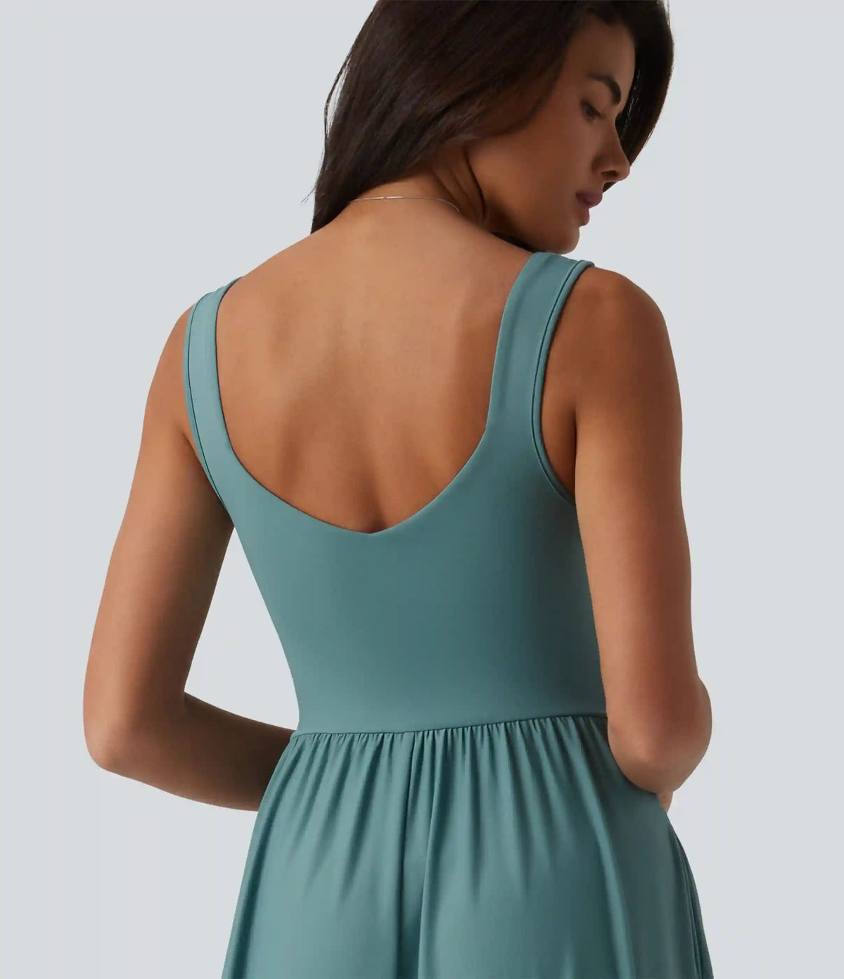 Built-in Bra Flowy Maxi Casual Dress with Pockets DD-F