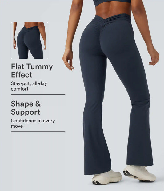 Halara UltraSculpt™ High Waisted Tummy Control Butt Lifting Scrunch Shaping Yoga Bootcut Leggings with Pockets