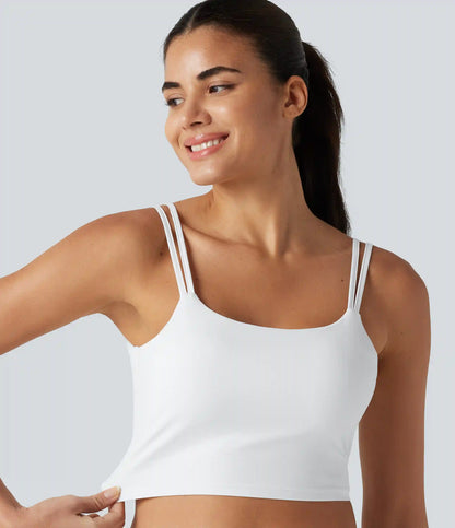 Halara UltraSculpt™ Double Straps Twisted Backless Cropped Yoga Tank Top