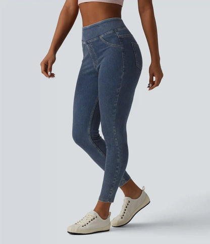 Halara Flex™ High Waisted Draped Lyocell Denim Casual 7/8 Leggings with Pockets