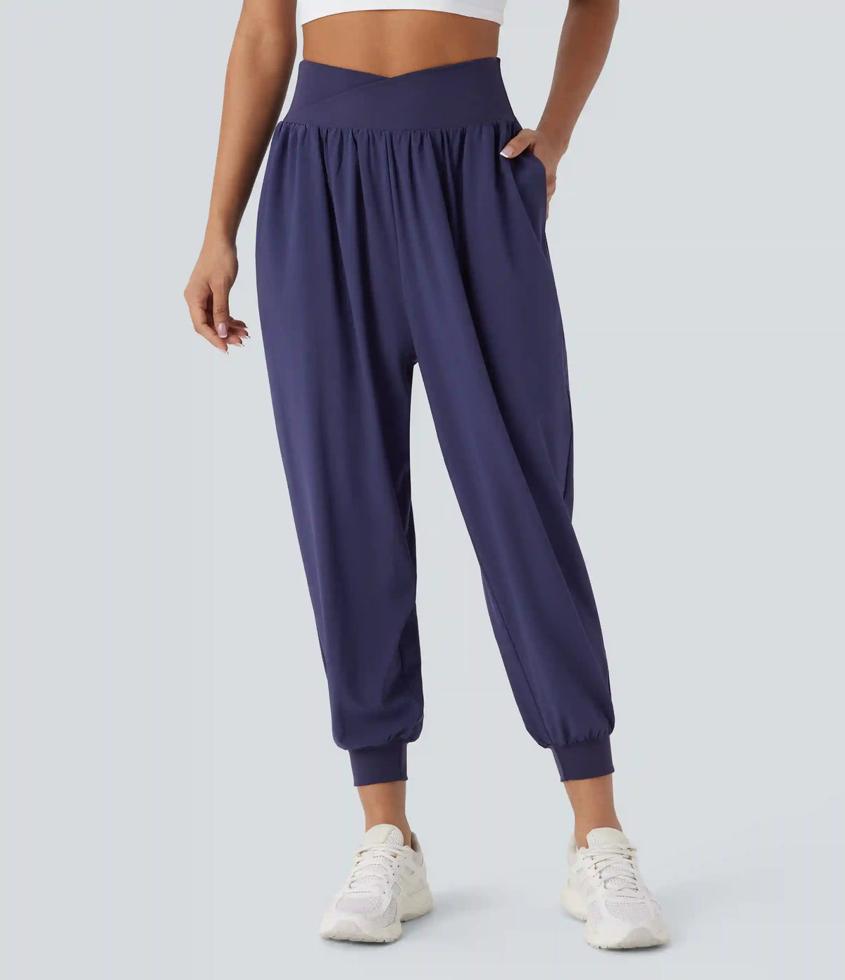 Breezeful™ Crossover High Waisted Pockets Quick Dry Yoga Joggers