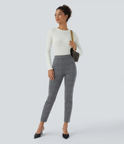 Halara Flex™ High Waisted Pocket Houndstooth Plaid Skinny Work Pants