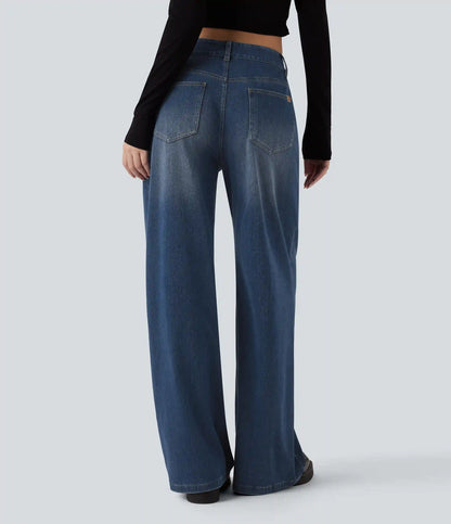 Halara Flex™ Mid Rise Wide Leg Casual Jeans with Pockets