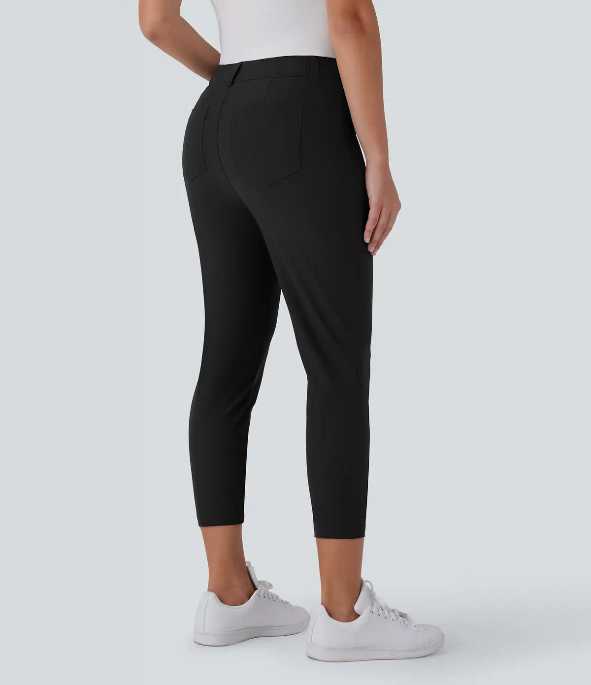 Mid Rise Pockets Capri Tapered Quick Dry Golf Pants-Golf Tee Pocket-UPF40+
