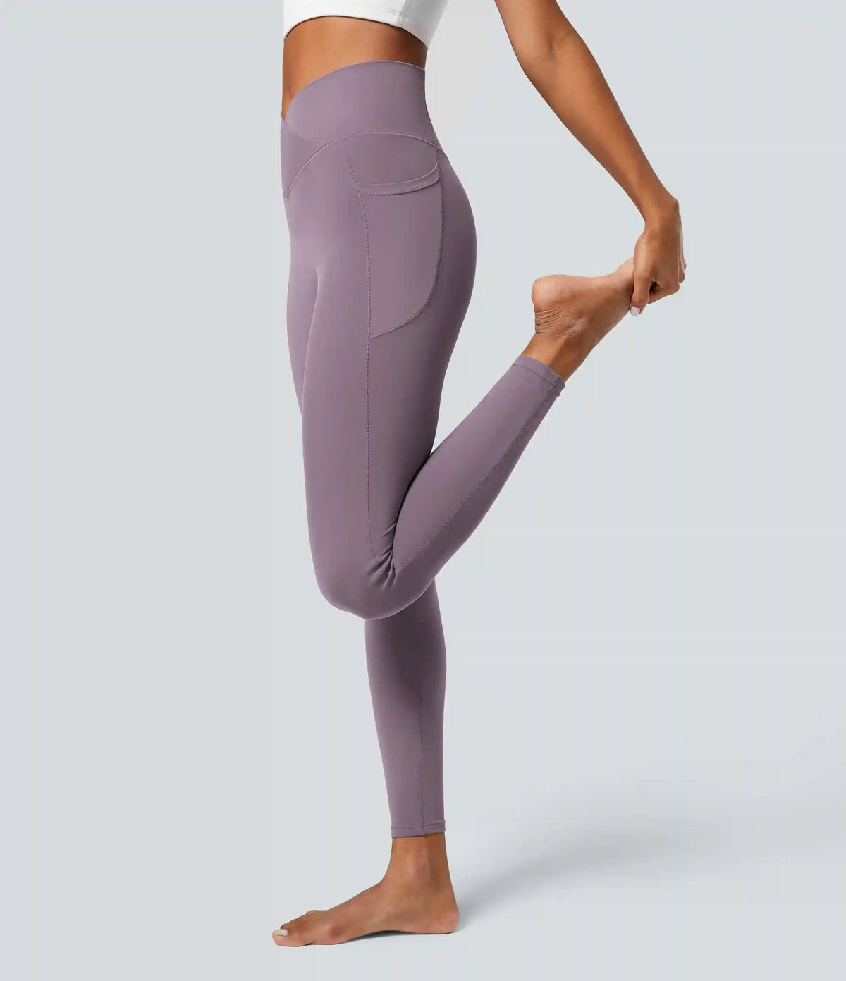 SoftlyZero™ Crossover Pocket Plain Leggings