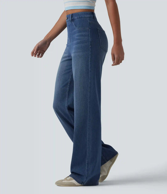 Halara Flex™ High Waisted Sculpted Lift Design Straight Leg Casual Jeans with Pockets