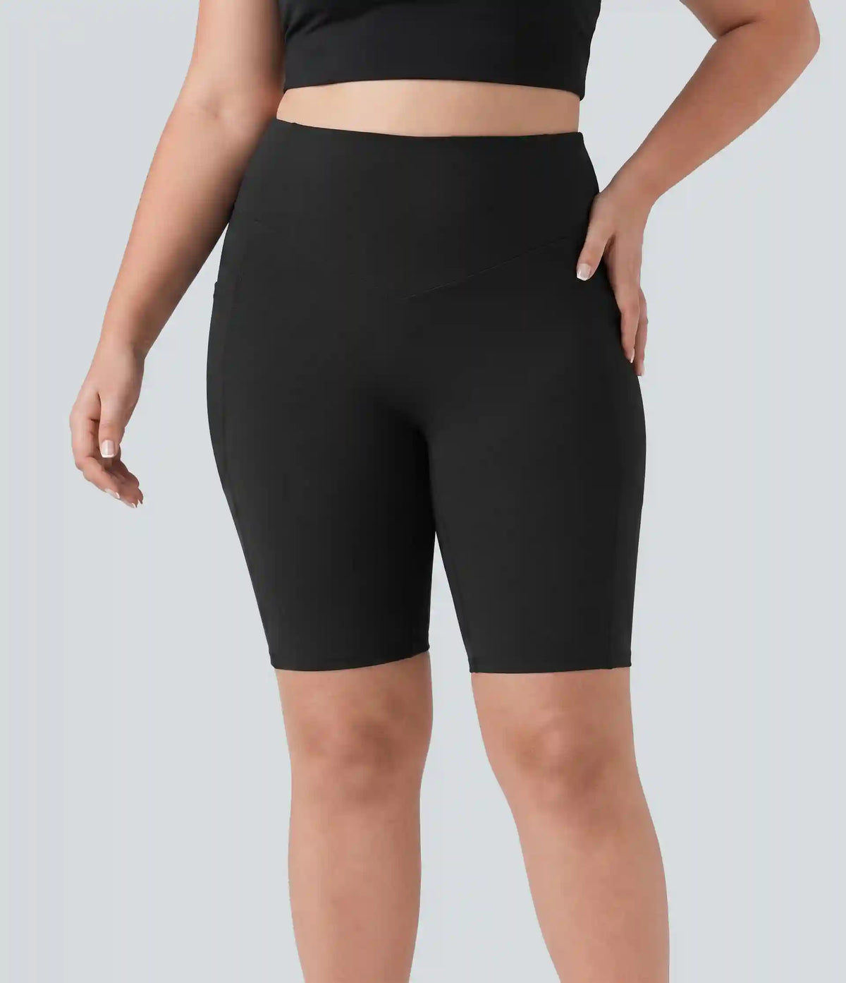 Plus Size Halara UltraSculpt™ High Waisted Scrunch Butt Lifting Tummy Control Shaping Training Biker Shorts 9'' with Pockets