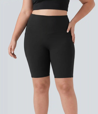 Plus Size Halara UltraSculpt™ High Waisted Scrunch Butt Lifting Tummy Control Shaping Training Biker Shorts 9'' with Pockets