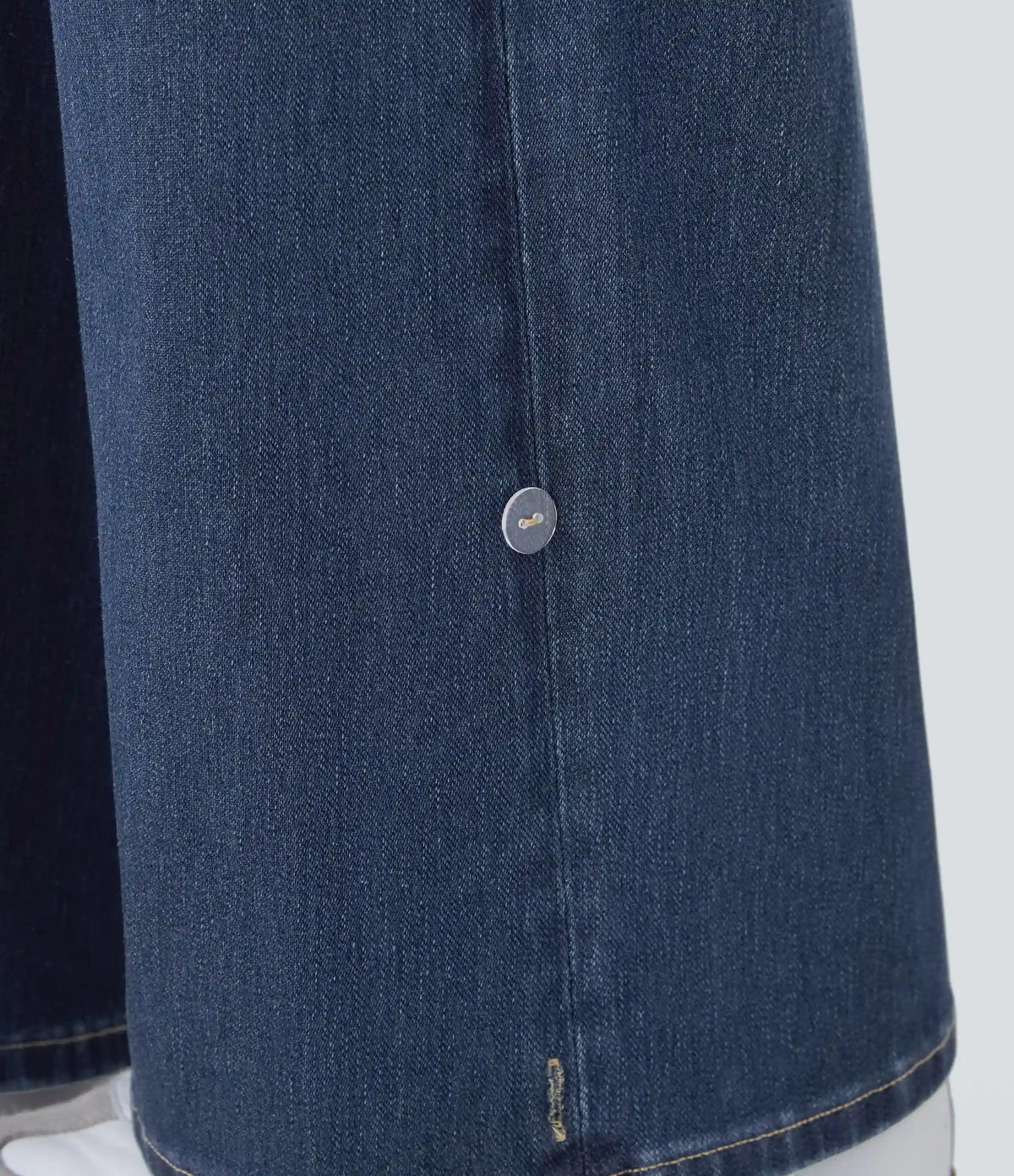 Halara Flex™ High Waisted Pockets Adjustable Hem Wide Leg Washed Casual Jeans