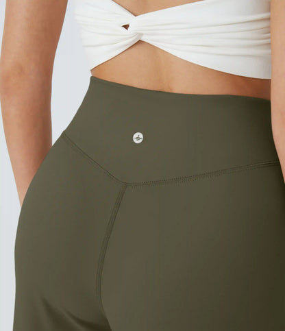 DayStretch Crossover Pocket Hem Wide Leg Yoga Pants-Smile