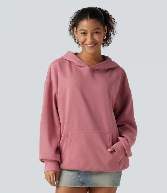 Hooded Long Sleeve Fleece Casual Sweatshirt