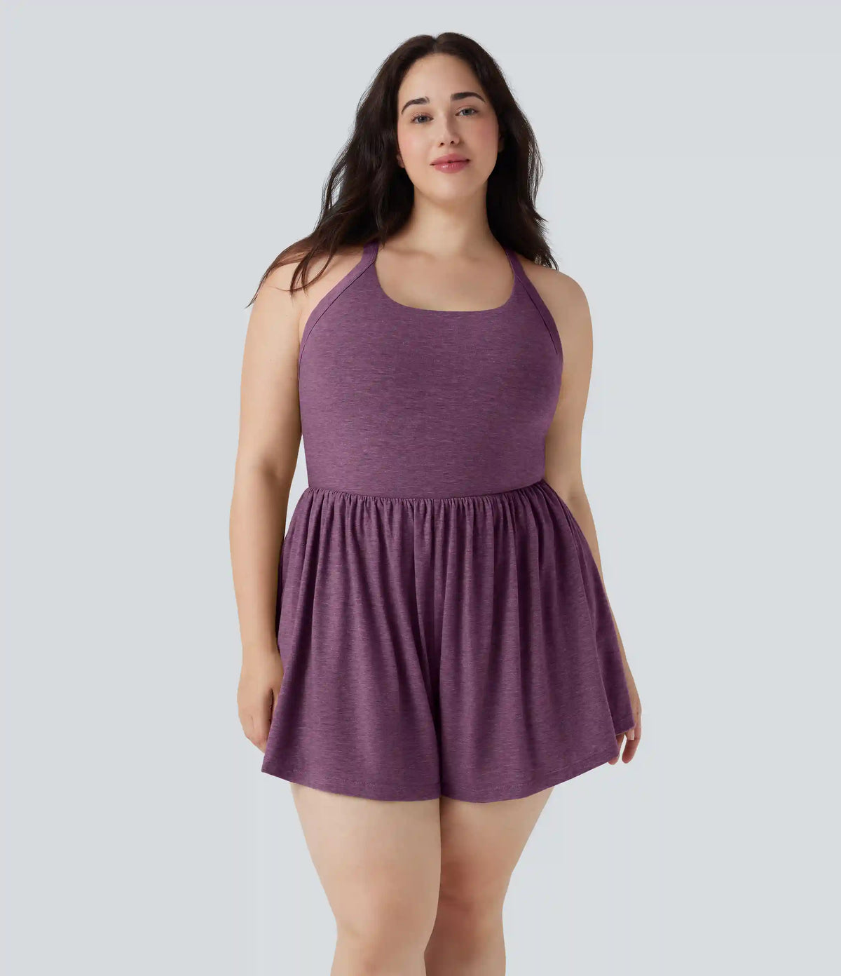 2-in-1 Plus Size Romper with Pockets-Easy Peezy Edition