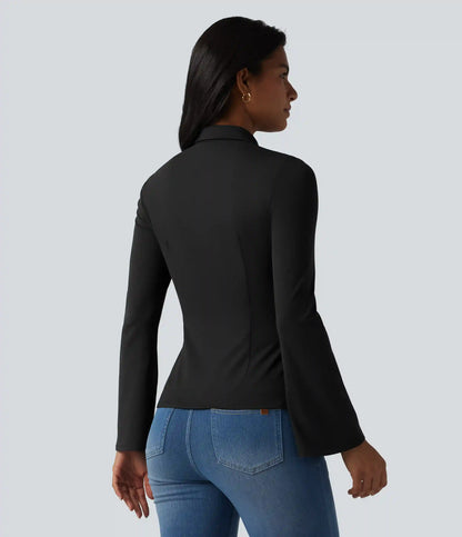 Flounce Long Sleeve Work Shirt
