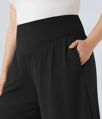Plus Size SoftlyZero™ Airy High Waisted InstantCool Yoga Bermuda Shorts with Pockets