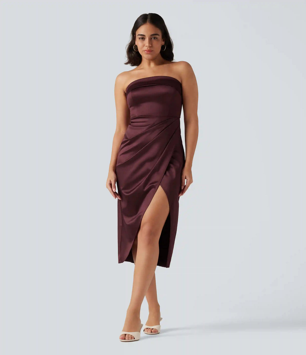 Tube 2-in-1 Bodycon Satin Midi Party Dress