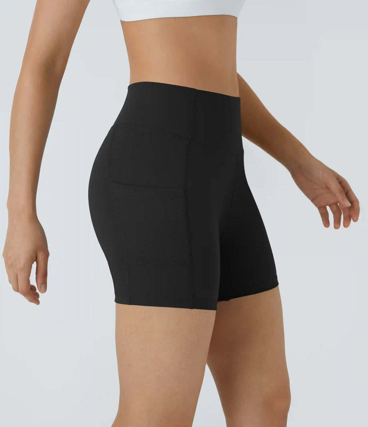 High Waisted Pocket Running Biker Shorts