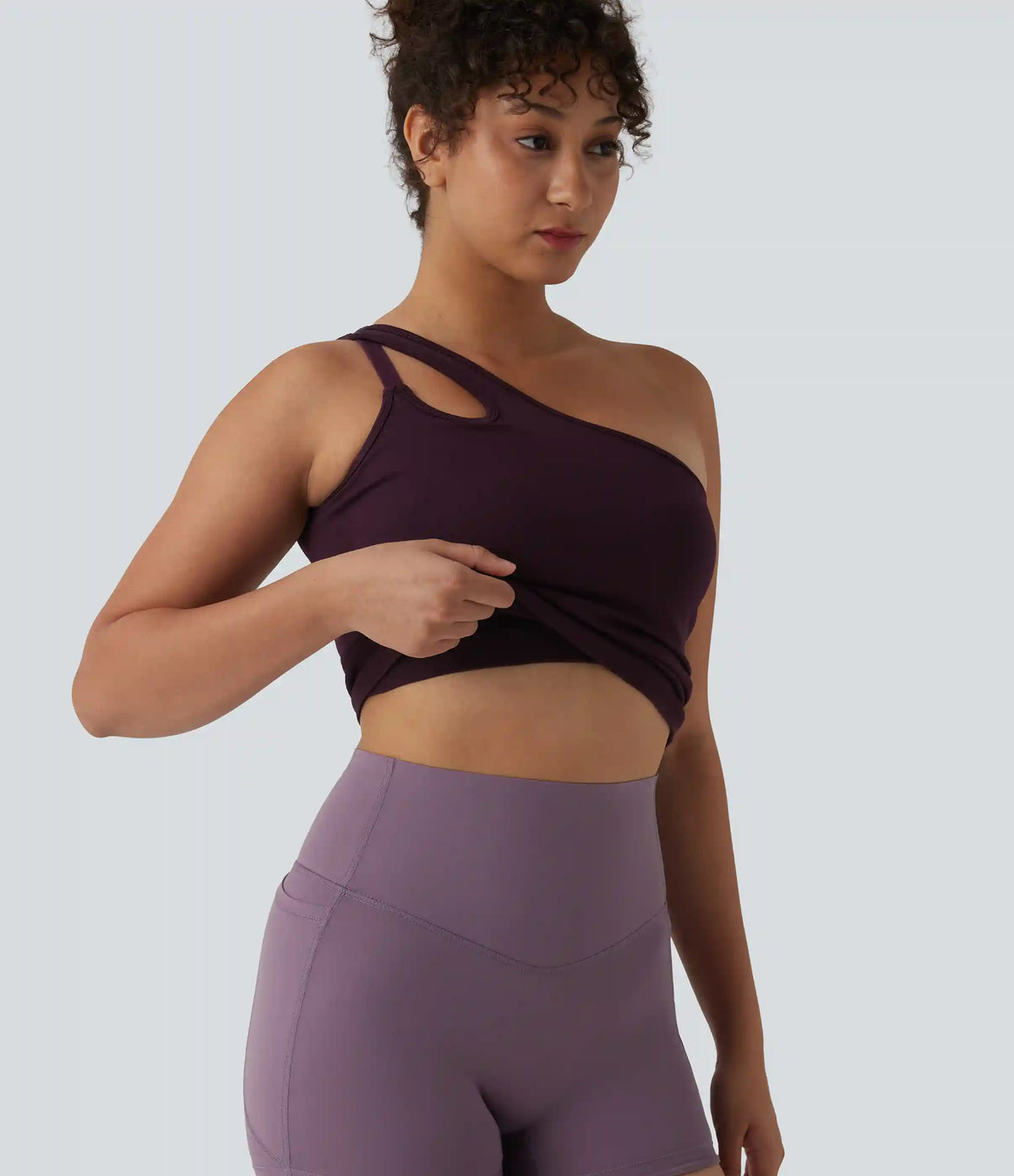 OneForm Seamless Flow One Shoulder Built-in Bra Yoga Tank Top