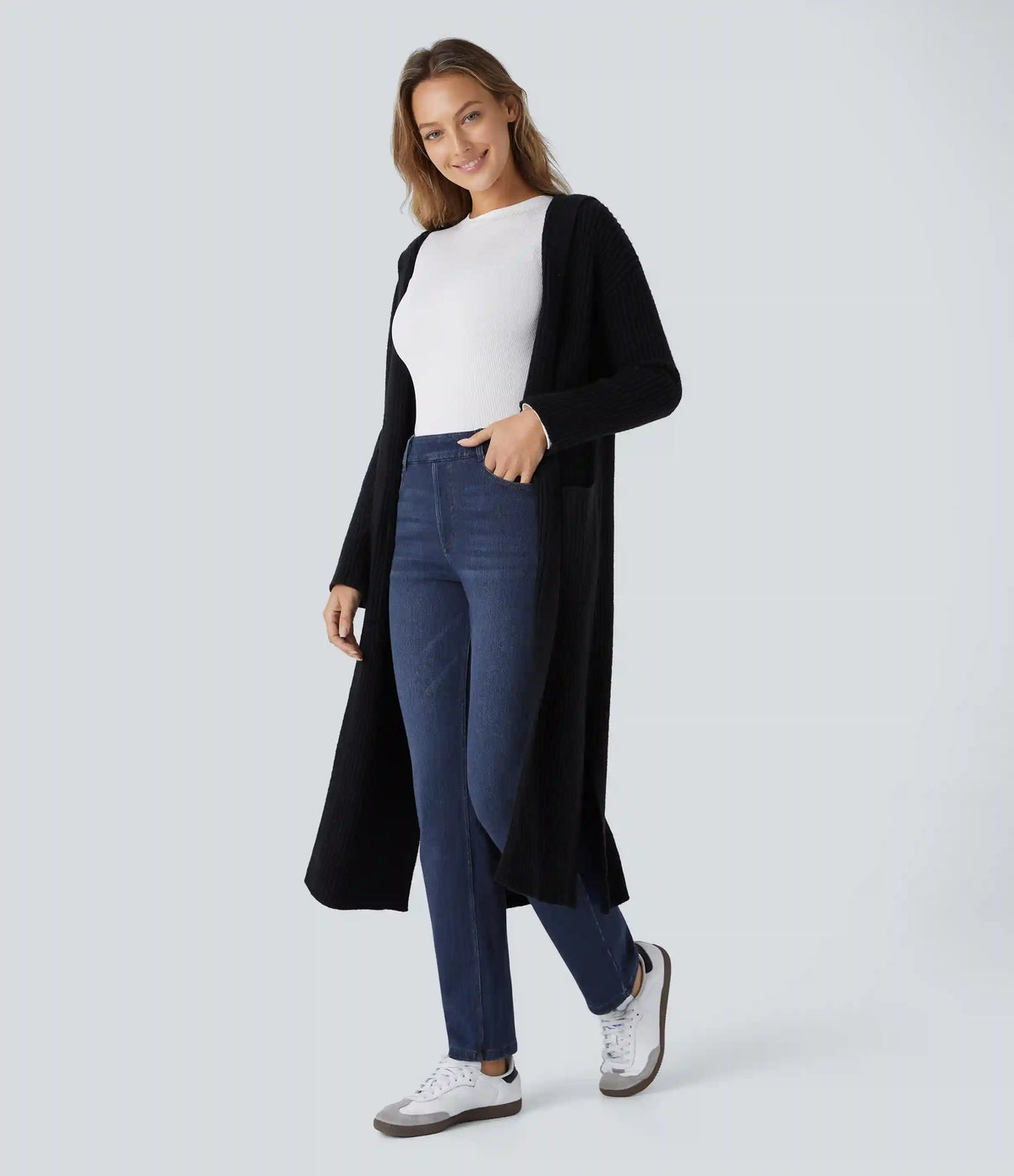 Halara Flex™ Denim Heat High Waisted Pockets Straight Leg Washed Casual Jeans