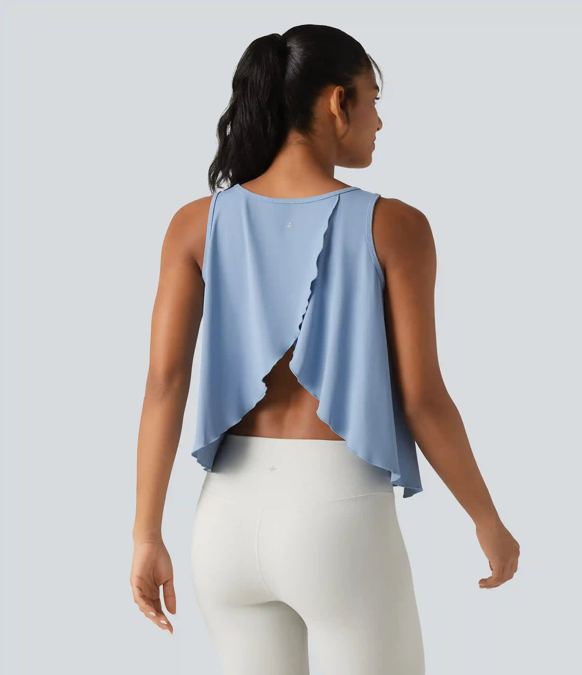 SoftlyZero™ QuickDry Crossover Flounce Hem Relaxed Yoga Tank Top