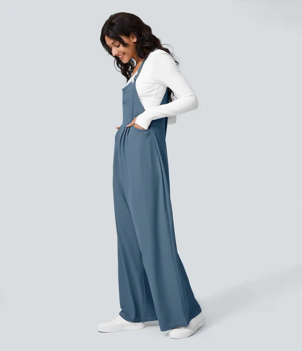 Pockets Waffle Casual Overalls