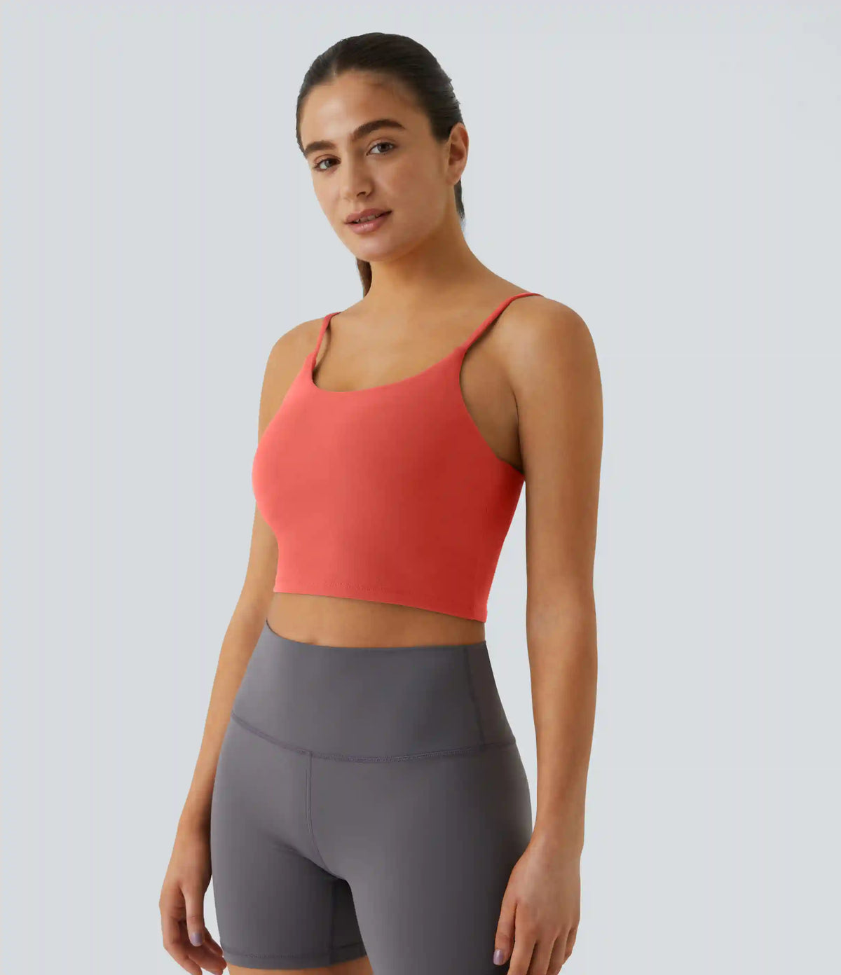 Basic Padded Workout Cropped Low Support Tank Top A-D Cups