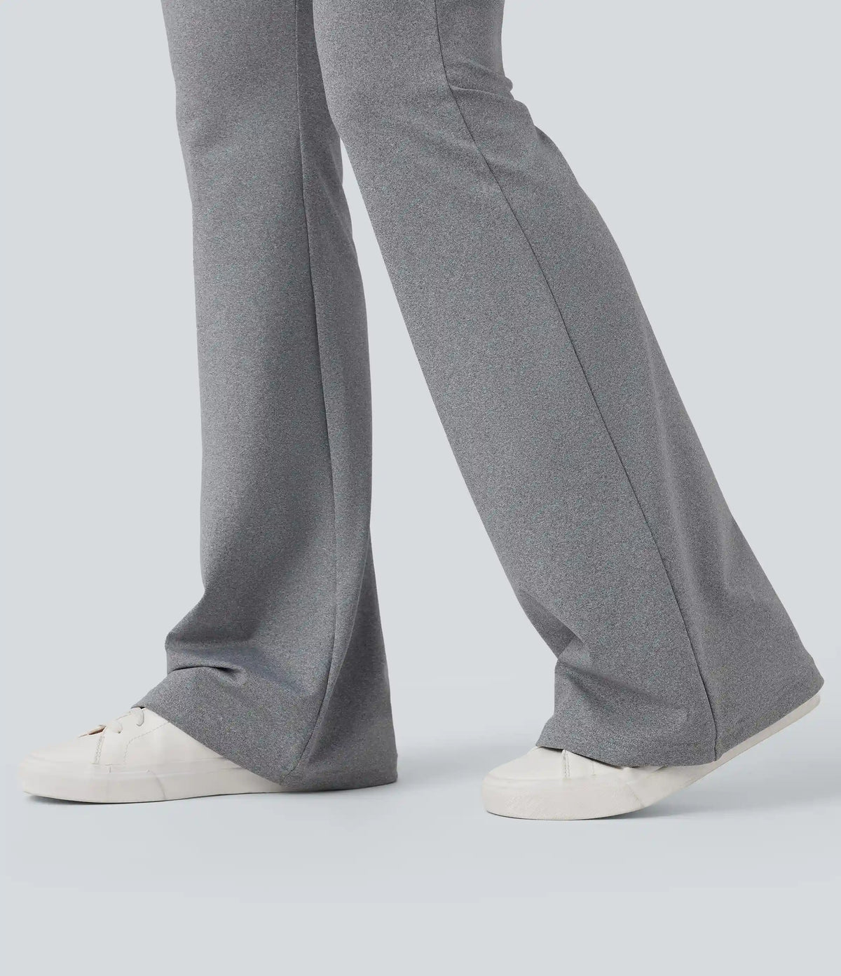 Foldover Mid Rise Casual Bootcut Pants