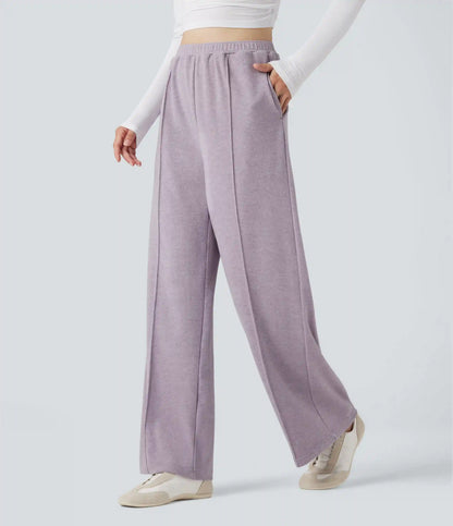 High Waisted Drawstring Thermal Casual Baggy Pants with Pockets