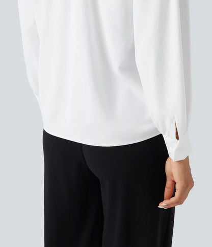 V Neck Long Sleeve Work Shirt