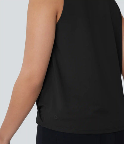 V Neck Sleeveless Wrapped Crossover Work Blouse