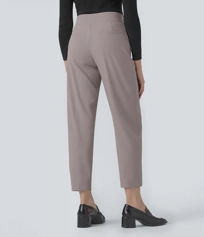 Halara Flex™ Mid Rise Tummy Control Micro Waffle Work Tapered Pants with Pockets