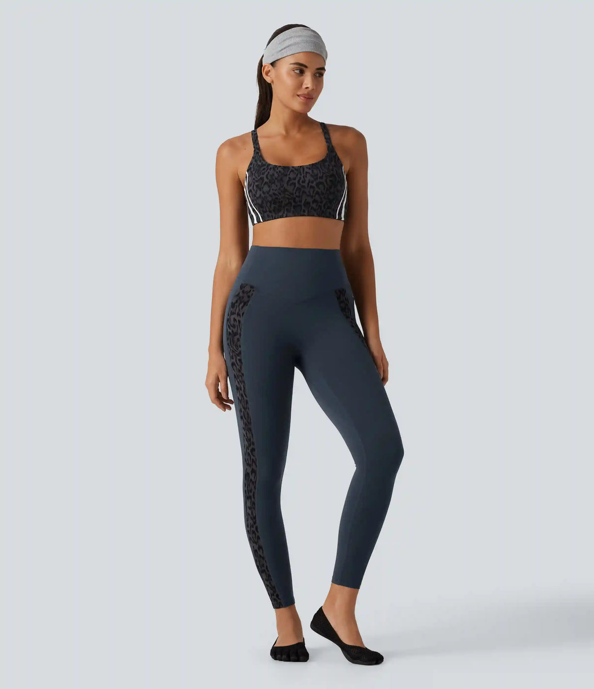 Halara UltraSculpt™ Leopard Print High Waisted Tummy Control Butt Lifting Yoga Leggings with Pockets