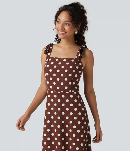 Square Neck Polka Dot Maxi Tank Dress
