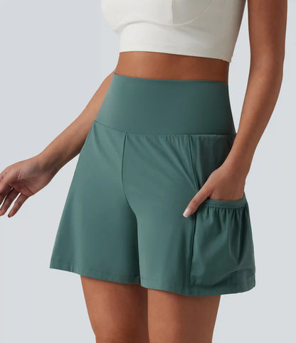 SoftlyZero™ Airy High Waisted Tummy Control 2-in-1 InstantCool Workout Shorts 5'' with Pockets
