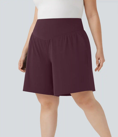 Plus Size SoftlyZero™ Airy High Waisted InstantCool Yoga Bermuda Shorts with Pockets