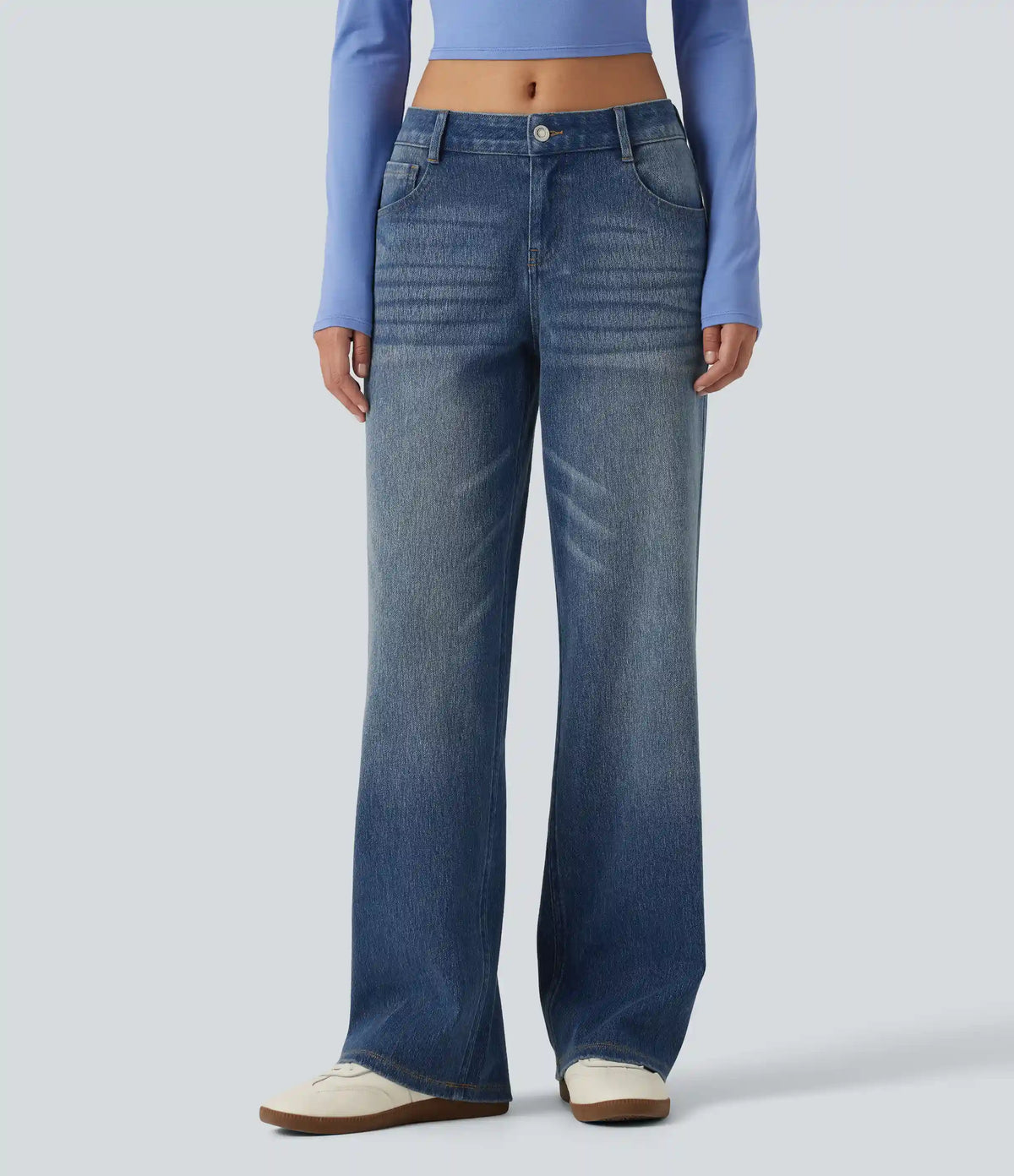 Halara Flex™ Low Rise Straight Leg Casual Jeans with Pockets
