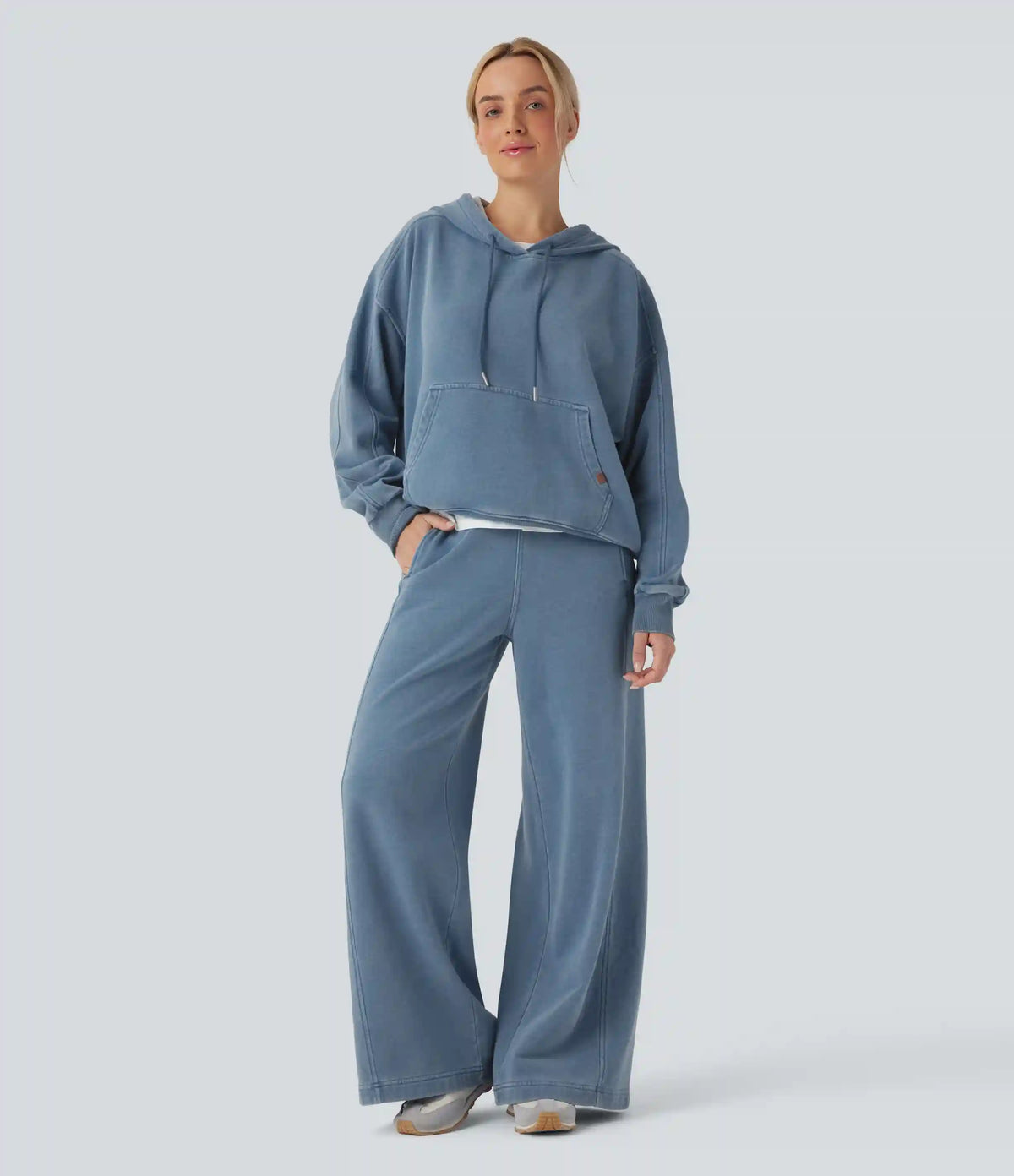 Halara Flex™ High Waisted Drawstring Casual French Terry Baggy Sweatpants Jeans with Pockets