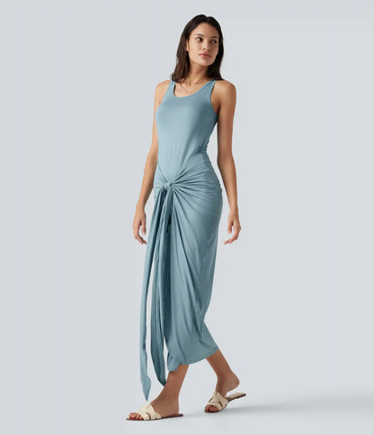 Scoop Neck Sleeveless Bodycon Maxi Casual Dress