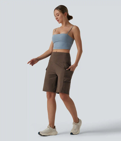 Mid Rise Cargo Yoga Baggy Shorts with Pockets