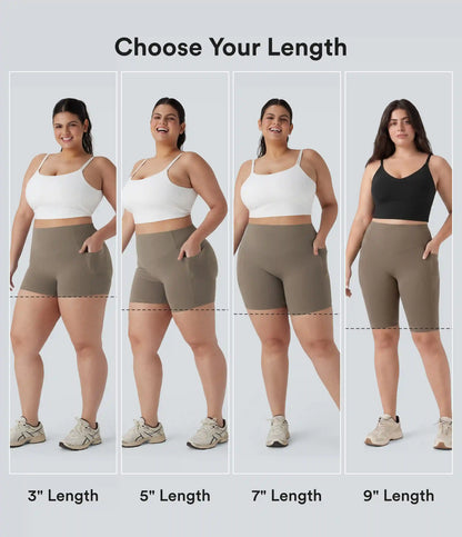 Plus Size Halara UltraSculpt™ High Waisted Scrunch Butt Lifting Tummy Control Shaping Training Biker Shorts 9'' with Pockets