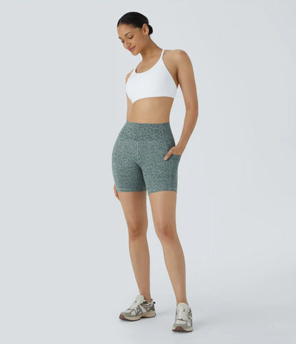 High Waisted Pocket Running Biker Shorts