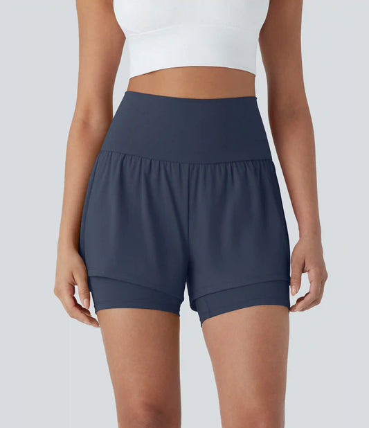 SoftlyZero™ Airy Super High Waisted 2-in-1 InstantCool Yoga Shorts 5'' with Pockets
