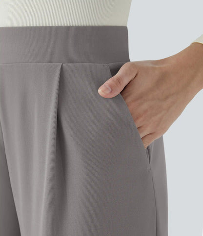 Halara Flex™ High Waisted Body Sculpt Waist-Slimming Pocket Wide Leg Micro Waffle Work Pants
